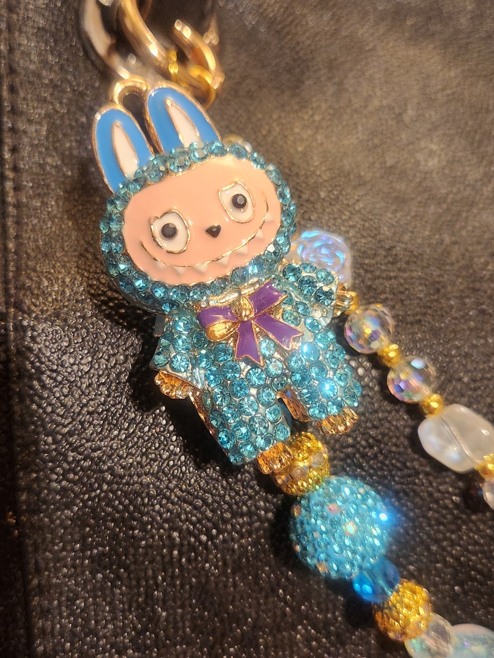 Blue Crystal LaBubu Inspired Charm Chain for Kids